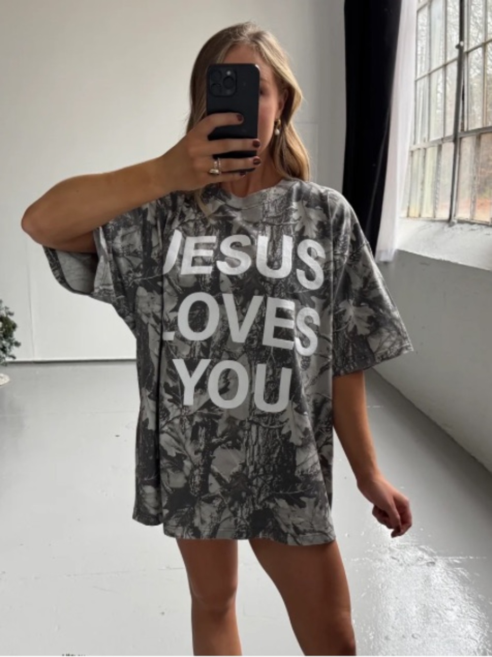 NWOT Jesus Loves You boxy tee